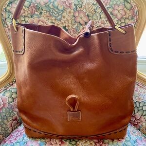 Dooney & Bourke Florentine Leather Toggle Sac NATURAL Tan Large Bag